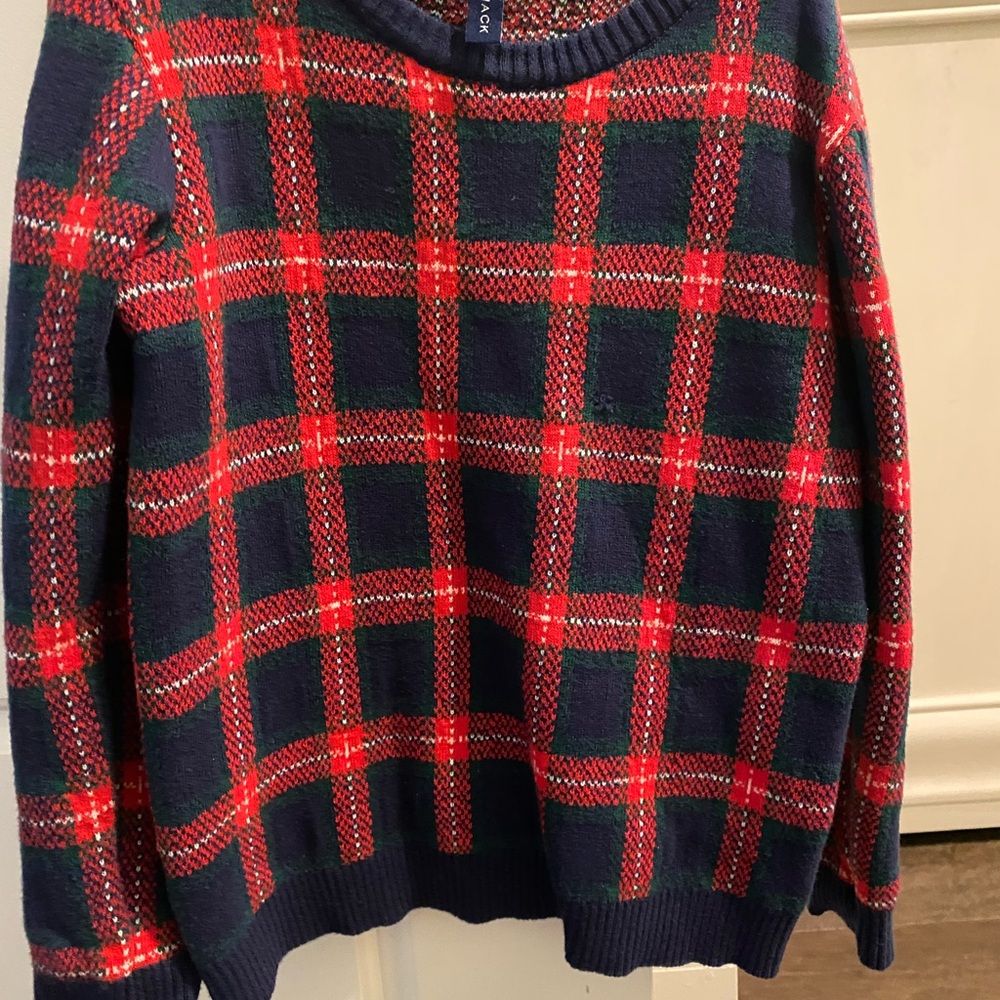 Janie and Jack Red and Blue Plaid Sweater